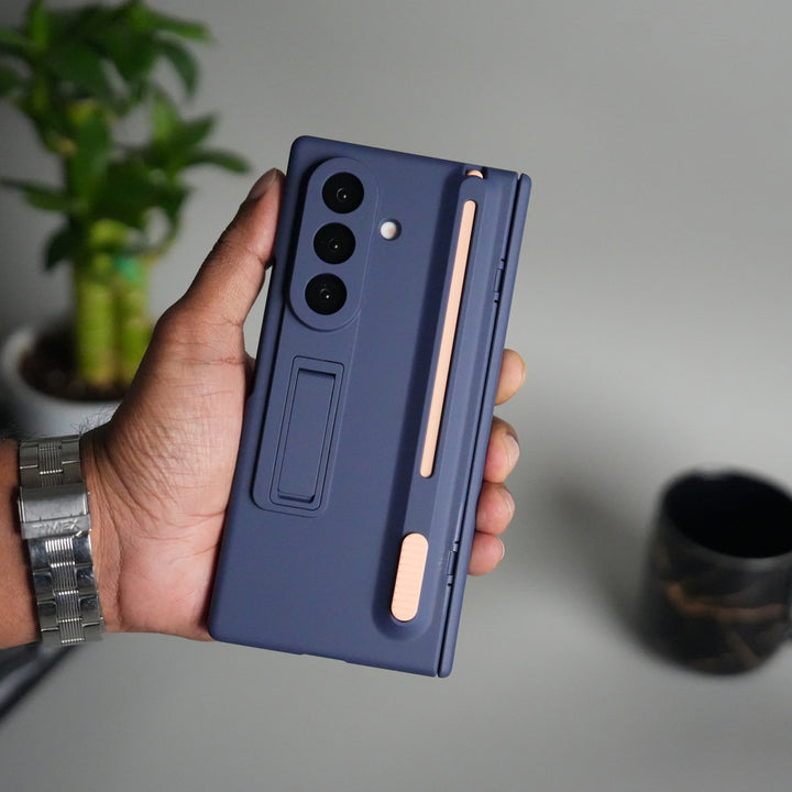 Galaxy Z Fold 6 Front Glass Protection Case With PushUP S Pen Holder
