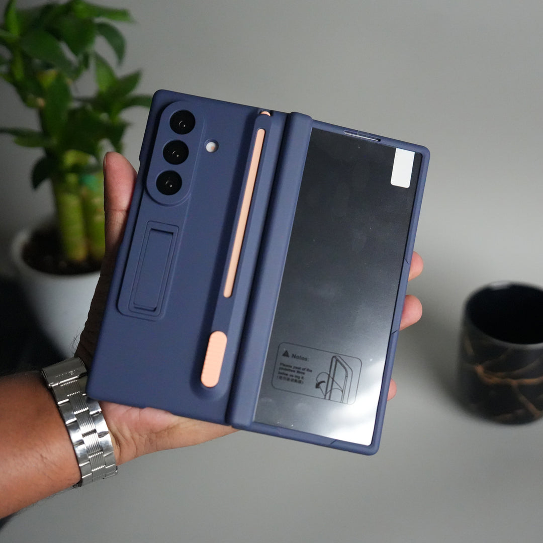 Galaxy Z Fold 6 Front Glass Protection Case With PushUP S Pen Holder