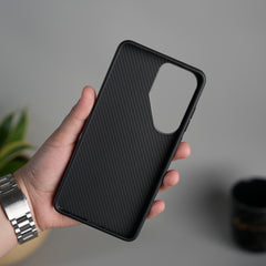Galaxy S26 Ultra Carbon Textured Metal Camera Ring and Rotating Kick Stand Case