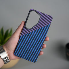 Galaxy S26 Ultra Carbon Fiber Texture Design Hard Pc MagSafe Case Cover BluePurple Design