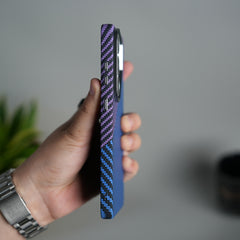 Galaxy S26 Ultra Carbon Fiber Texture Design Hard Pc MagSafe Case Cover BluePurple Design