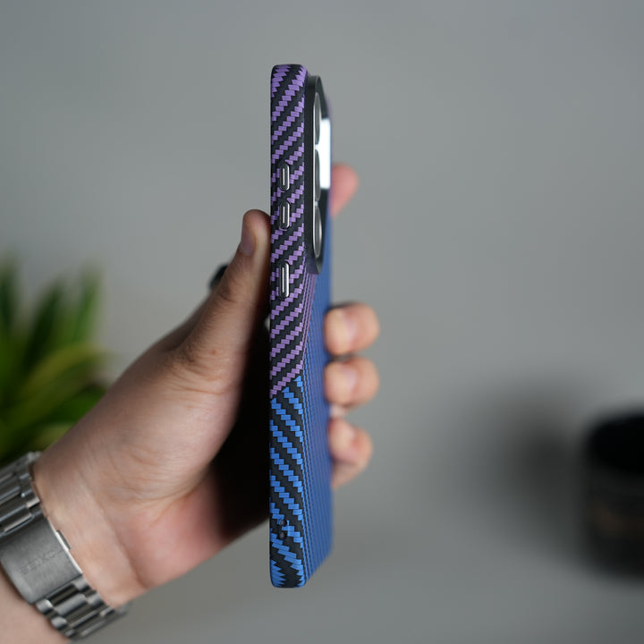 Galaxy S26 Ultra Carbon Fiber Texture Design Hard Pc MagSafe Case Cover BluePurple Design