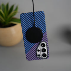 Galaxy S26 Ultra Carbon Fiber Texture Design Hard Pc MagSafe Case Cover BluePurple Design