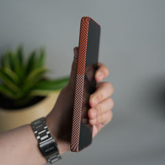 Galaxy S26 Ultra Carbon Fiber Texture Design Hard Pc MagSafe Case Cover OrangeTop Design
