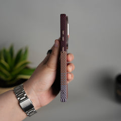 Galaxy S26 Ultra Carbon Fiber Texture Design Hard Pc MagSafe Case Cover MaroonTop Design