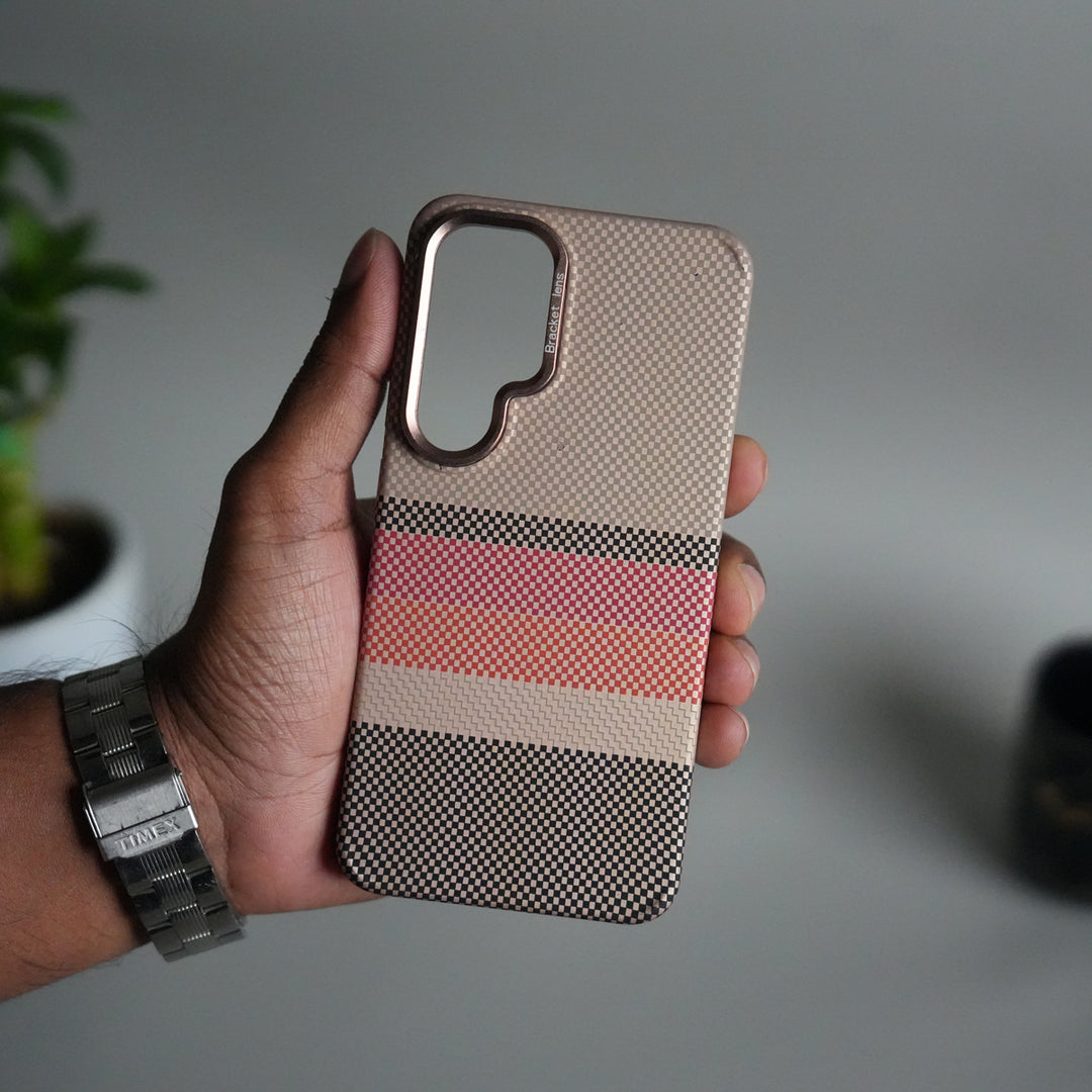 Galaxy S24 Carbon Fiber Texture Design Hard Pc MagSafe Case Cover