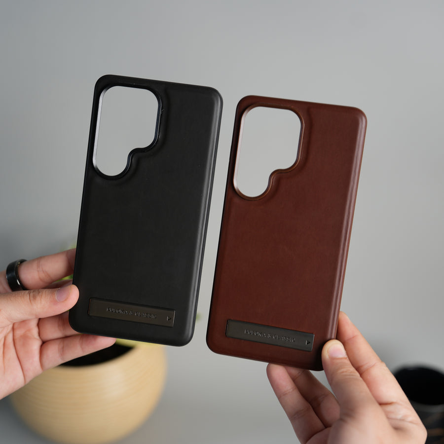 Galaxy S26 Ultra Full PU Leather Inbuilt Metal Stand Case Cover