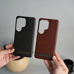 Galaxy S26 Ultra Full PU Leather Inbuilt Metal Stand Case Cover