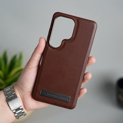 Galaxy S26 Ultra Full PU Leather Inbuilt Metal Stand Case Cover