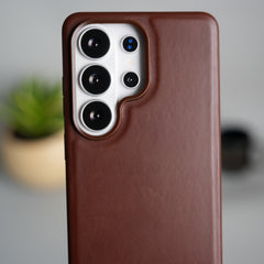 Galaxy S26 Ultra Full PU Leather Inbuilt Metal Stand Case Cover
