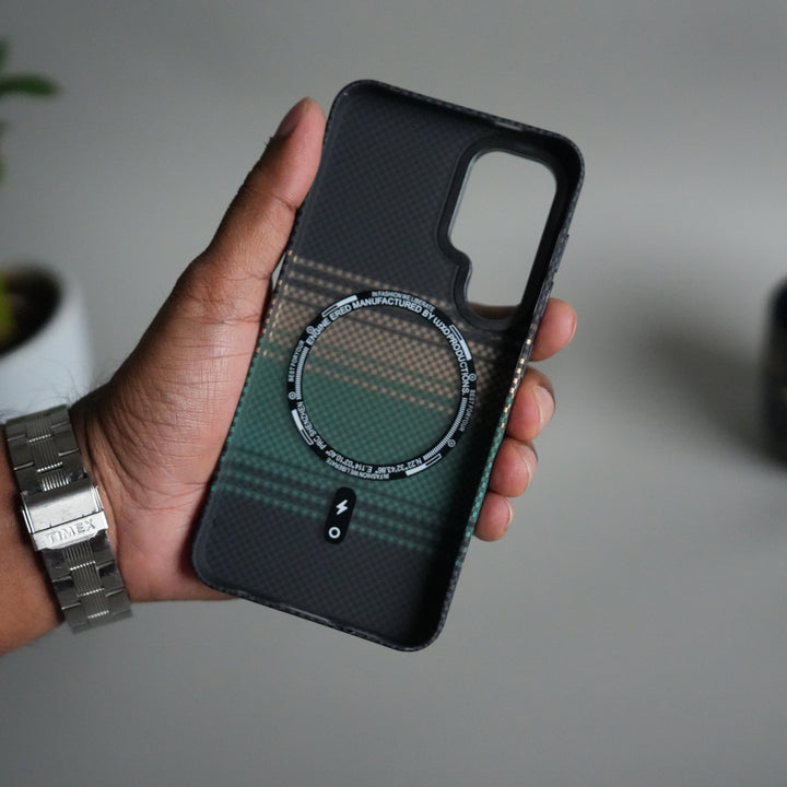 Galaxy S24 Carbon Fiber Texture Design Hard Pc MagSafe Case Cover