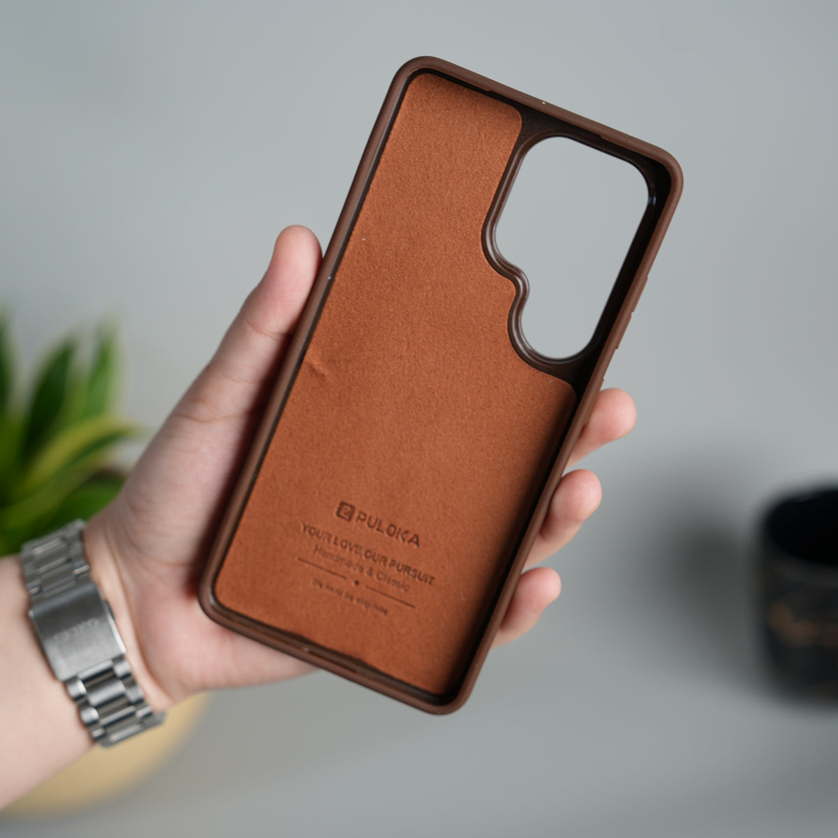 Galaxy S26 Ultra Leather Case | Classic Middle Stitched PU Back Cover