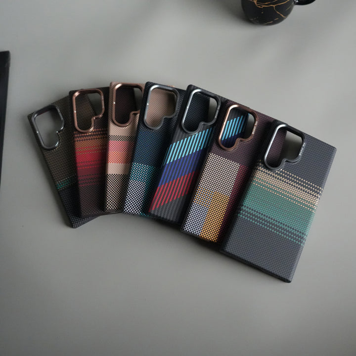 Galaxy S24 Ultra Carbon Fiber Texture Design Hard Pc MagSafe Case Cover