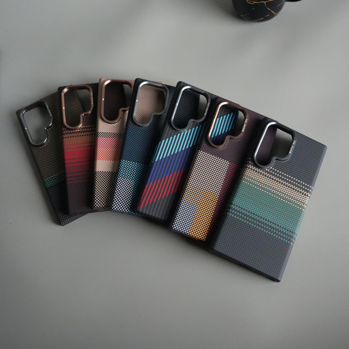 Galaxy S24 Ultra Carbon Fiber Texture Design Hard Pc MagSafe Case Cover