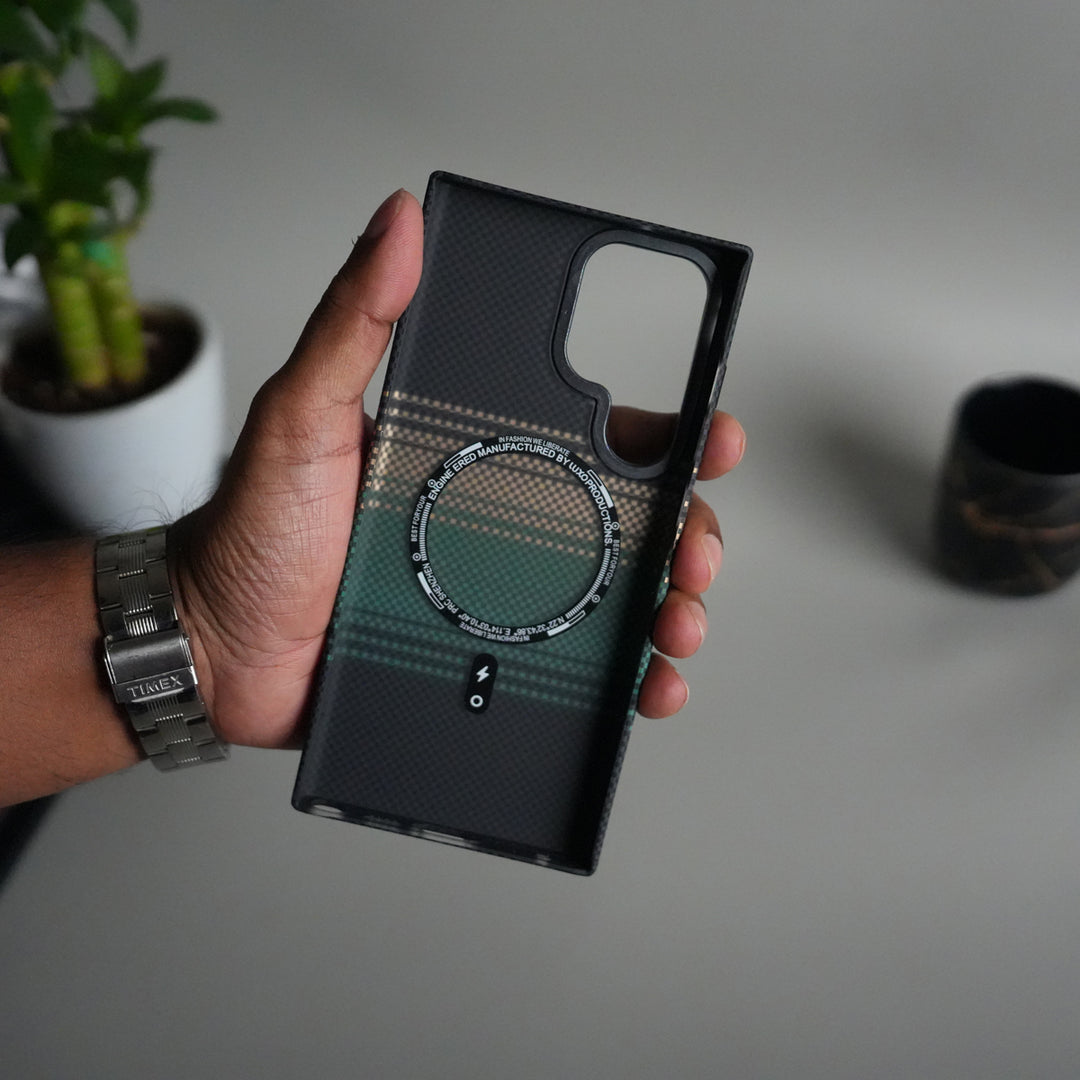 Galaxy S24 Ultra Carbon Fiber Texture Design Hard Pc MagSafe Case Cover