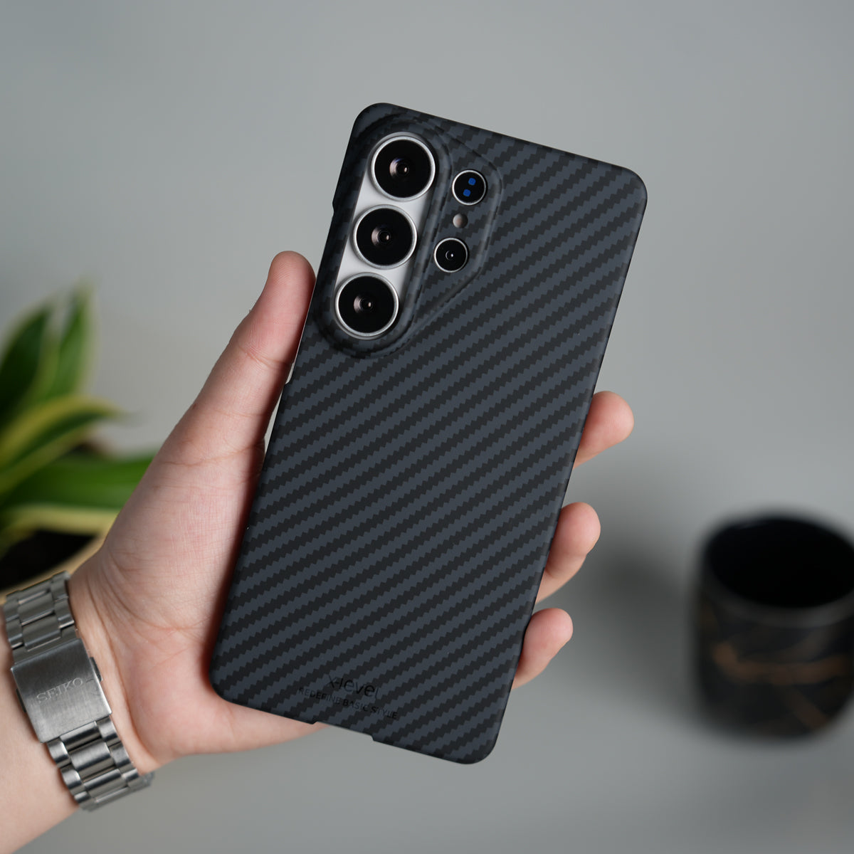 Galaxy S26 Ultra Carbon Fiber Slim Case | Ultra-Thin Magnetic Charging Ring Cover