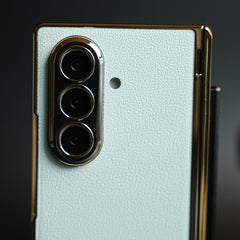 Textured Case with Metallic Stand for Galaxy Z Fold 7 | Protective Front Frame