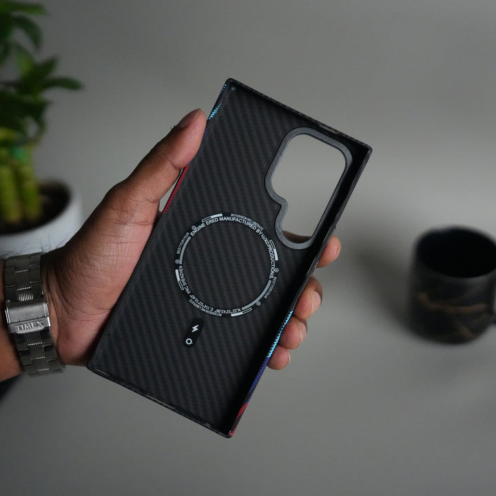 Galaxy S24 Ultra Carbon Fiber Texture Design Hard Pc MagSafe Case Cover