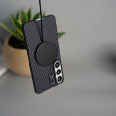 Galaxy S26 Ultra Carbon Fiber Slim Case | Ultra-Thin Magnetic Charging Ring Cover