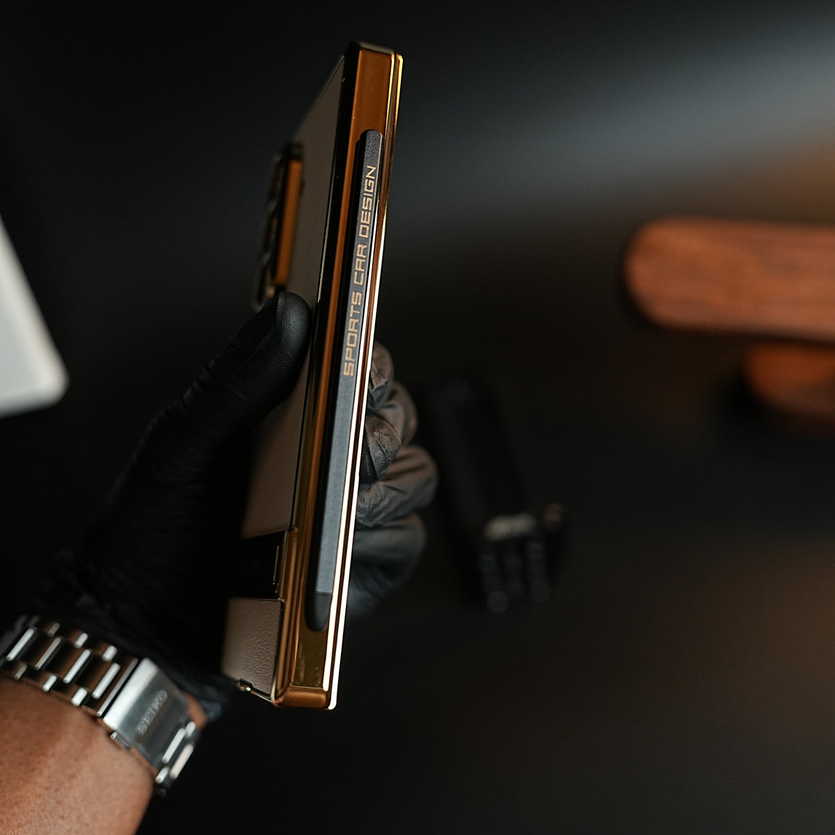 Textured Case with Metallic Stand for Galaxy Z Fold 7 | Protective Front Frame