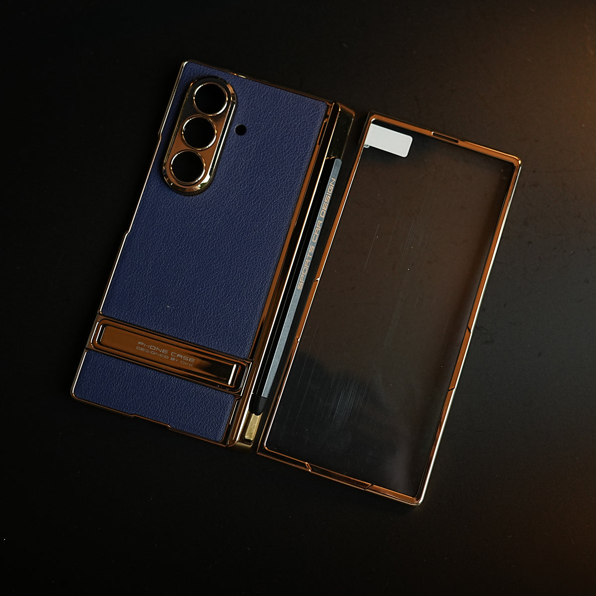 Textured Case with Metallic Stand for Galaxy Z Fold 7 | Protective Front Frame