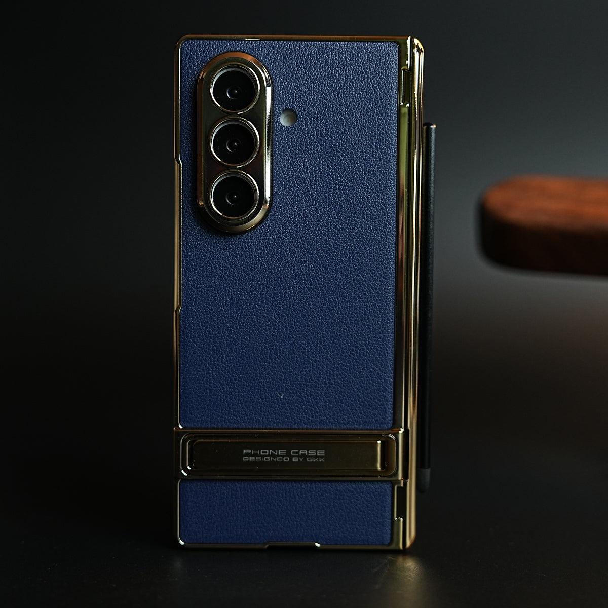 Textured Case with Metallic Stand for Galaxy Z Fold 7 | Protective Front Frame
