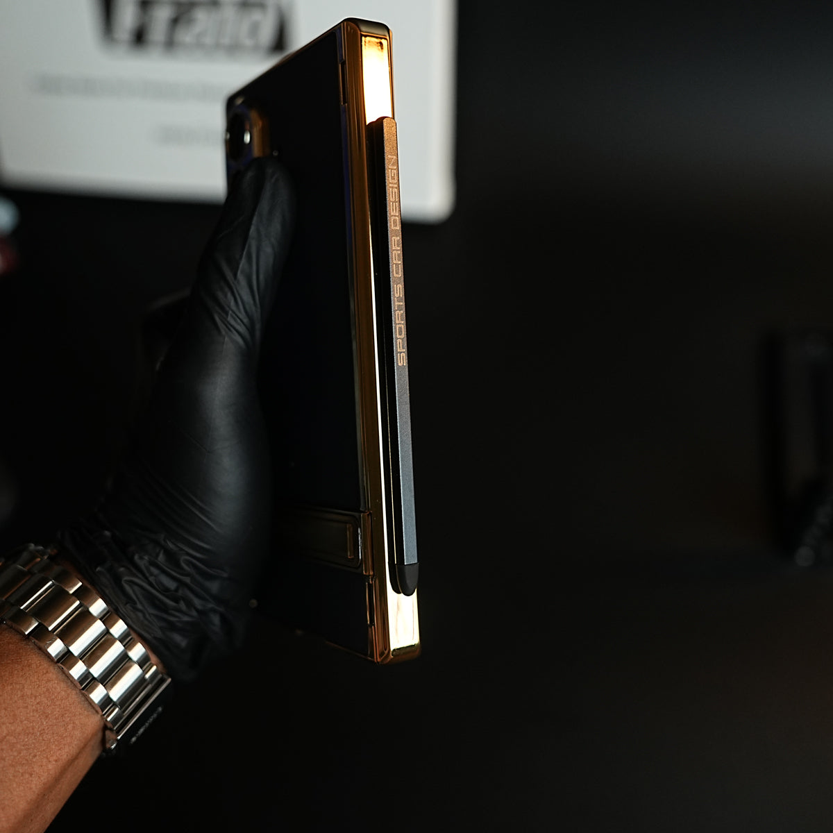 Textured Case with Metallic Stand for Galaxy Z Fold 7 | Protective Front Frame