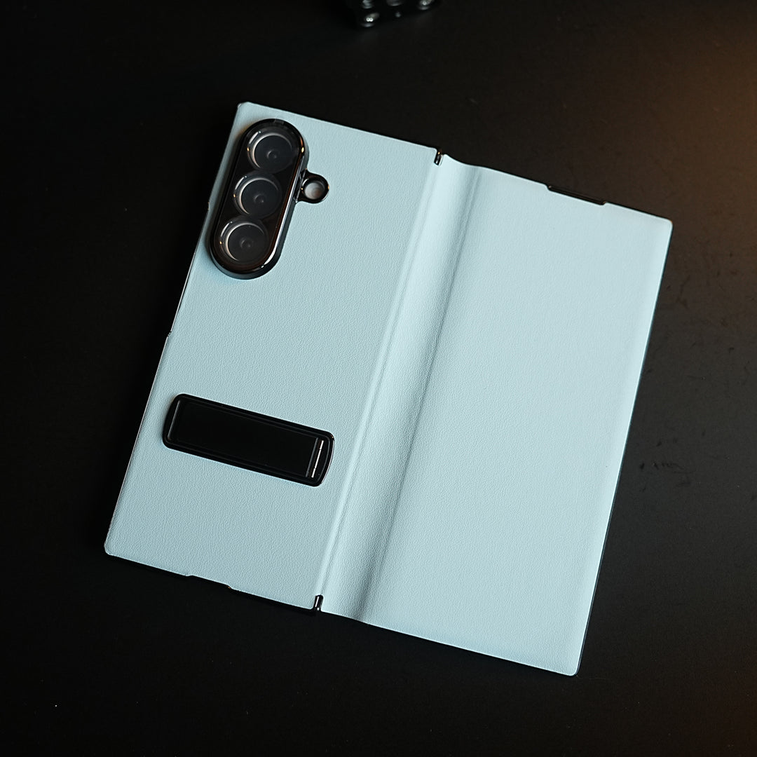 Leather Texture Full Cover Case for Galaxy Z Fold 8 Ultra | Built-In Metal Stand