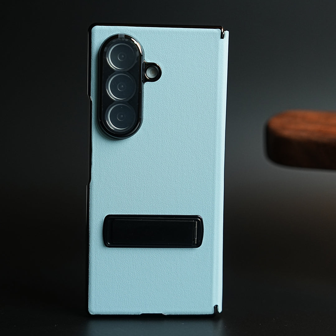 Leather Texture Full Cover Case for Galaxy Z Fold 8 Ultra | Built-In Metal Stand