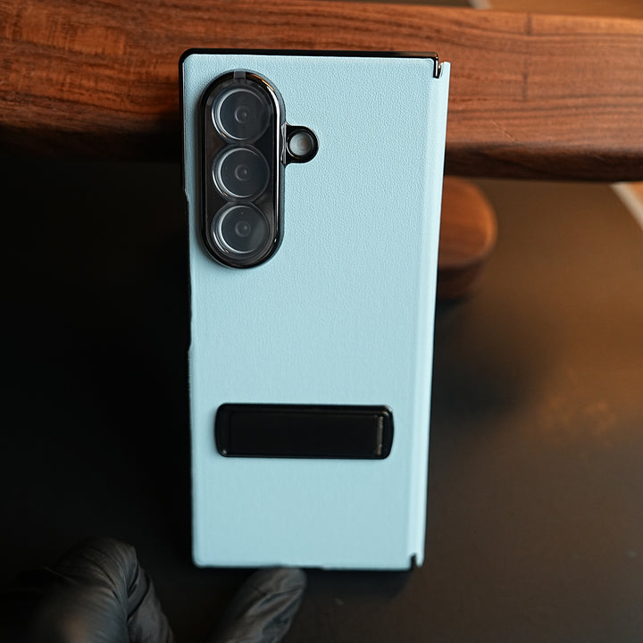Leather Texture Full Cover Case for Galaxy Z Fold 8 Ultra | Built-In Metal Stand