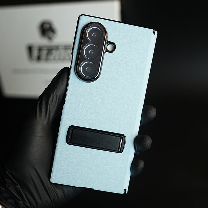 Leather Texture Full Cover Case for Galaxy Z Fold 8 Ultra | Built-In Metal Stand
