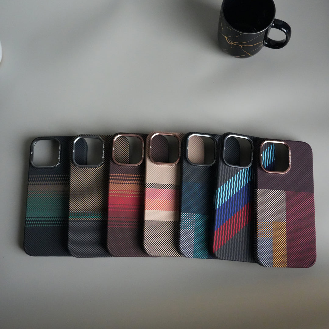 iPhone 15 Series Carbon Fiber Texture Design Hard Pc MagSafe Case Cover
