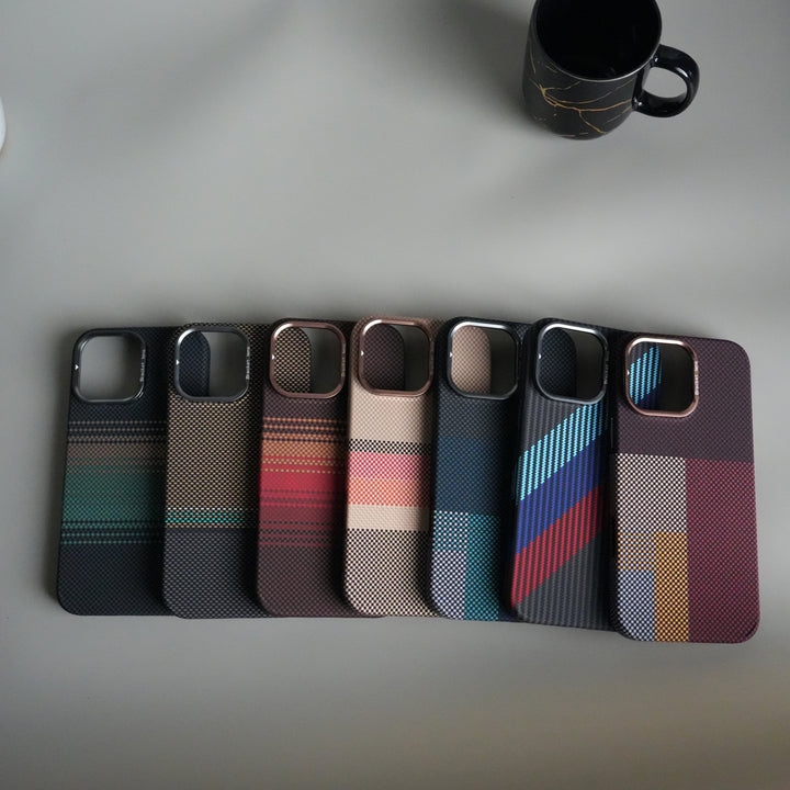 iPhone 15 Series Carbon Fiber Texture Design Hard Pc MagSafe Case Cover