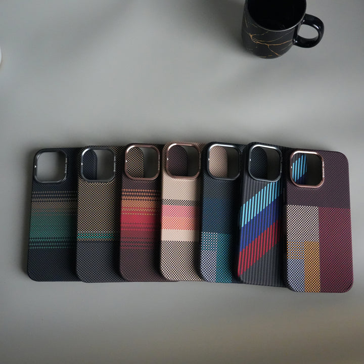 iPhone 15 Series Carbon Fiber Texture Design Hard Pc MagSafe Case Cover