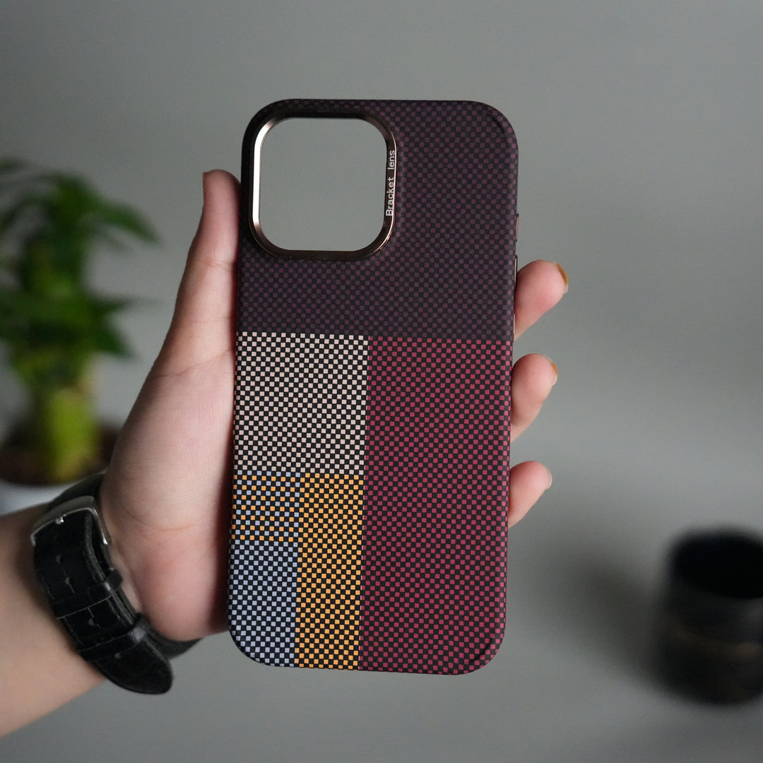 iPhone 15 Series Carbon Fiber Texture Design Hard Pc MagSafe Case Cover