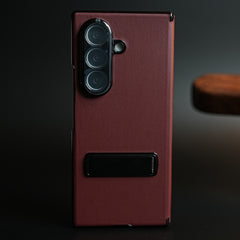 Leather Texture Full Cover Case for Galaxy Z Fold 8 Ultra | Built-In Metal Stand
