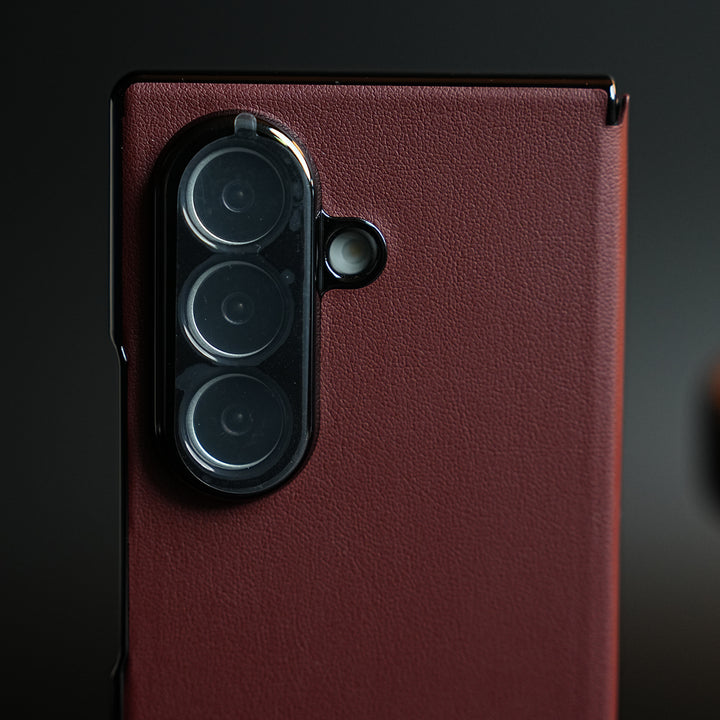 Leather Texture Full Cover Case for Galaxy Z Fold 8 Ultra | Built-In Metal Stand