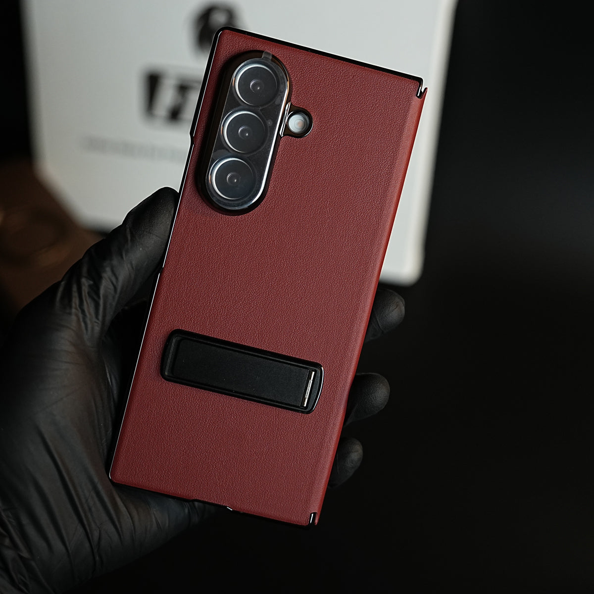 Leather Texture Full Cover Case for Galaxy Z Fold 8 Ultra | Built-In Metal Stand