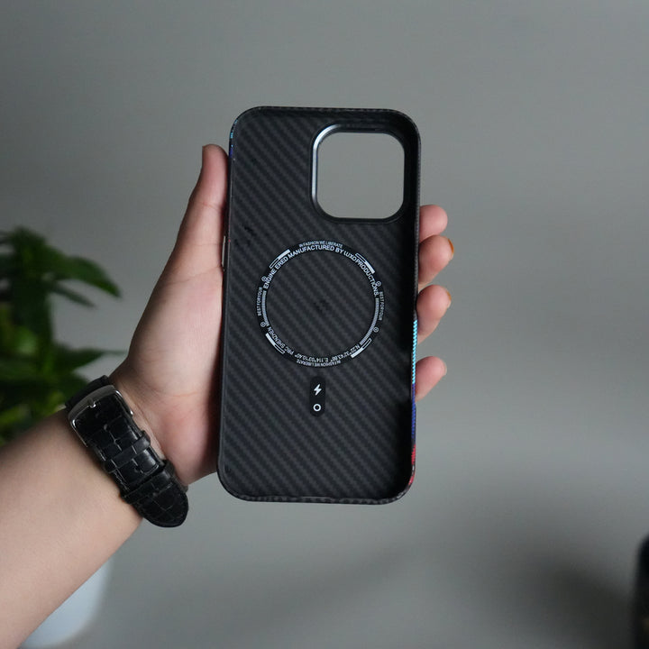 iPhone 15 Series Carbon Fiber Texture Design Hard Pc MagSafe Case Cover