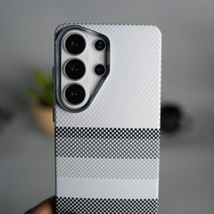 Galaxy S26 Ultra Carbon Fiber Texture Design Hard Pc MagSafe Case Cover GrayBlackLine Design