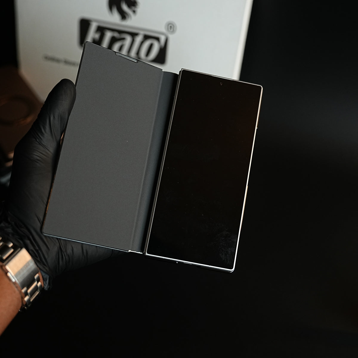 Leather Texture Full Cover Case for Galaxy Z Fold 8 Ultra | Built-In Metal Stand