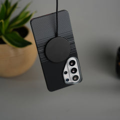 Galaxy S24 Ultra Carbon Fiber Texture Design Hard Pc MagSafe Case Cover Black Gray Line Design