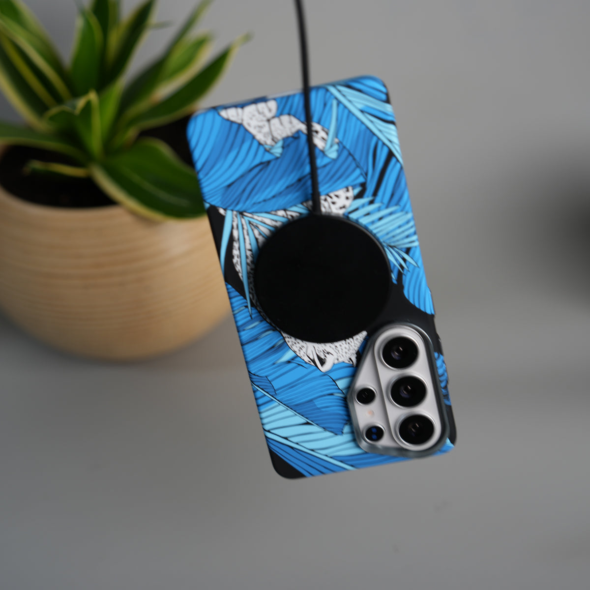 Galaxy S25 Ultra Carbon Fiber Texture Design Hard Pc MagSafe Case Cover Ocean Leaf Leopard Design