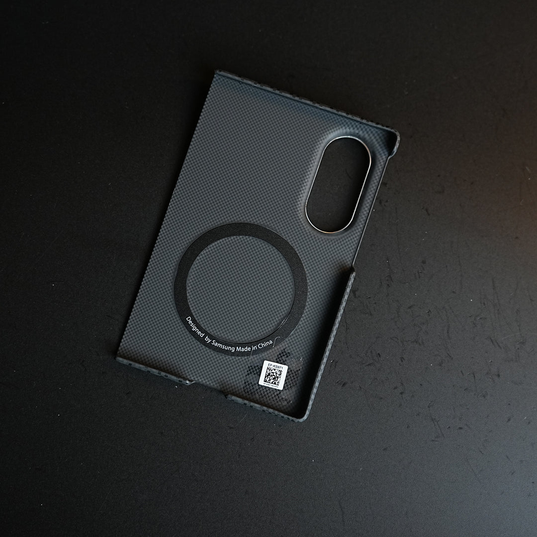 Carbon Fiber Texture Case for Samsung Galaxy Z Fold 8 | Magnetic Ring + 2 Ultra HD Tempered Glass