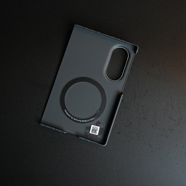 Carbon Fiber Texture Case for Samsung Galaxy Z Fold 8 | Magnetic Ring + 2 Ultra HD Tempered Glass