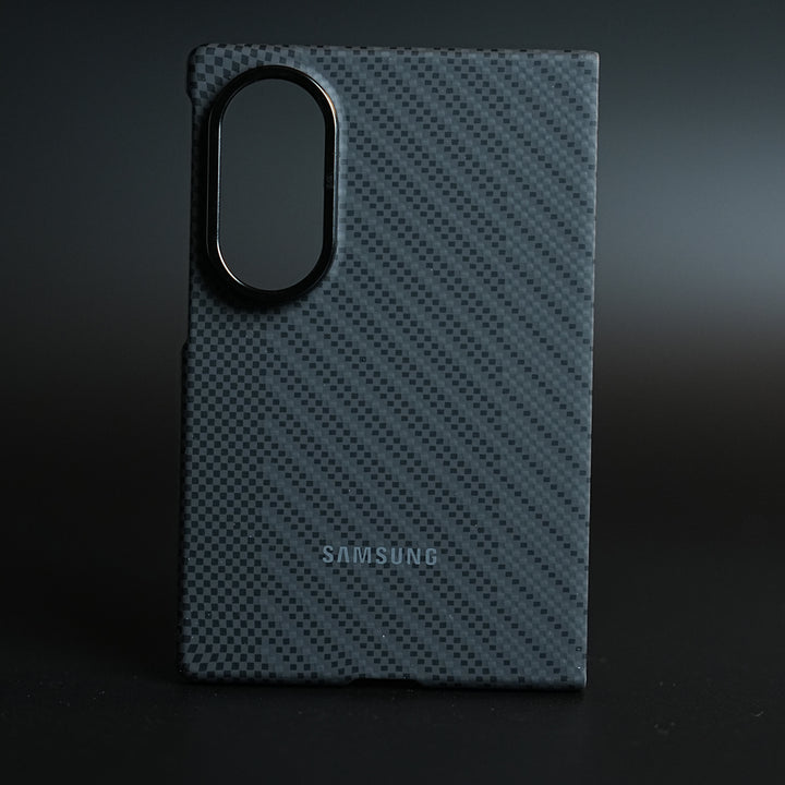 Carbon Fiber Texture Case for Samsung Galaxy Z Fold 8 | Magnetic Ring + 2 Ultra HD Tempered Glass