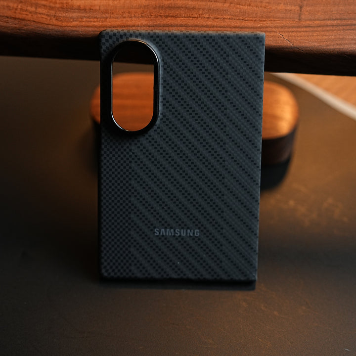 Carbon Fiber Texture Case for Samsung Galaxy Z Fold 8 | Magnetic Ring + 2 Ultra HD Tempered Glass