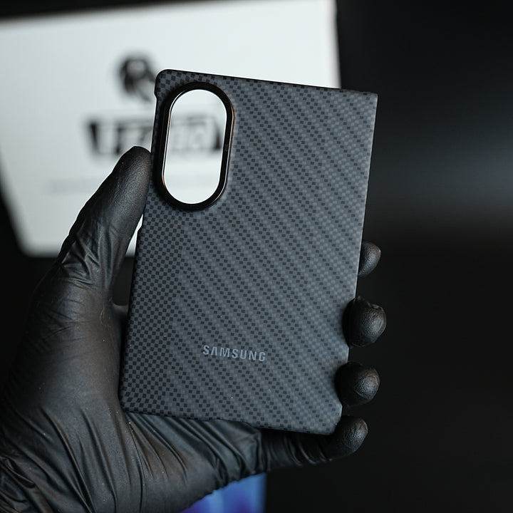 Carbon Fiber Texture Case for Samsung Galaxy Z Fold 8 | Magnetic Ring + 2 Ultra HD Tempered Glass