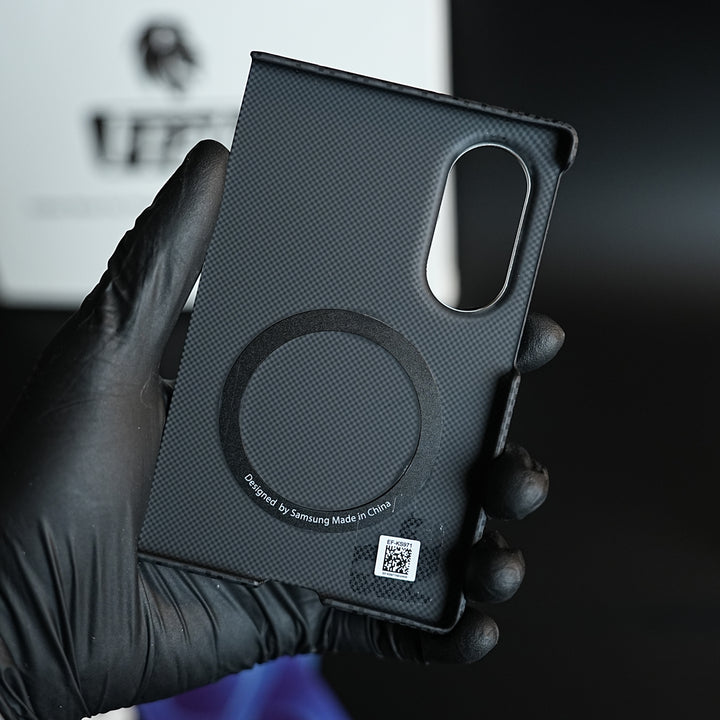 Carbon Fiber Texture Case for Samsung Galaxy Z Fold 8 | Magnetic Ring + 2 Ultra HD Tempered Glass