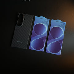 Carbon Fiber Texture Case for Samsung Galaxy Z Fold 8 Ultra  | Magnetic Ring + 2 Ultra HD Tempered Glass